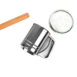 Krujka-ələk 15x10x10 sm, paslanmayan polad, gümüşü