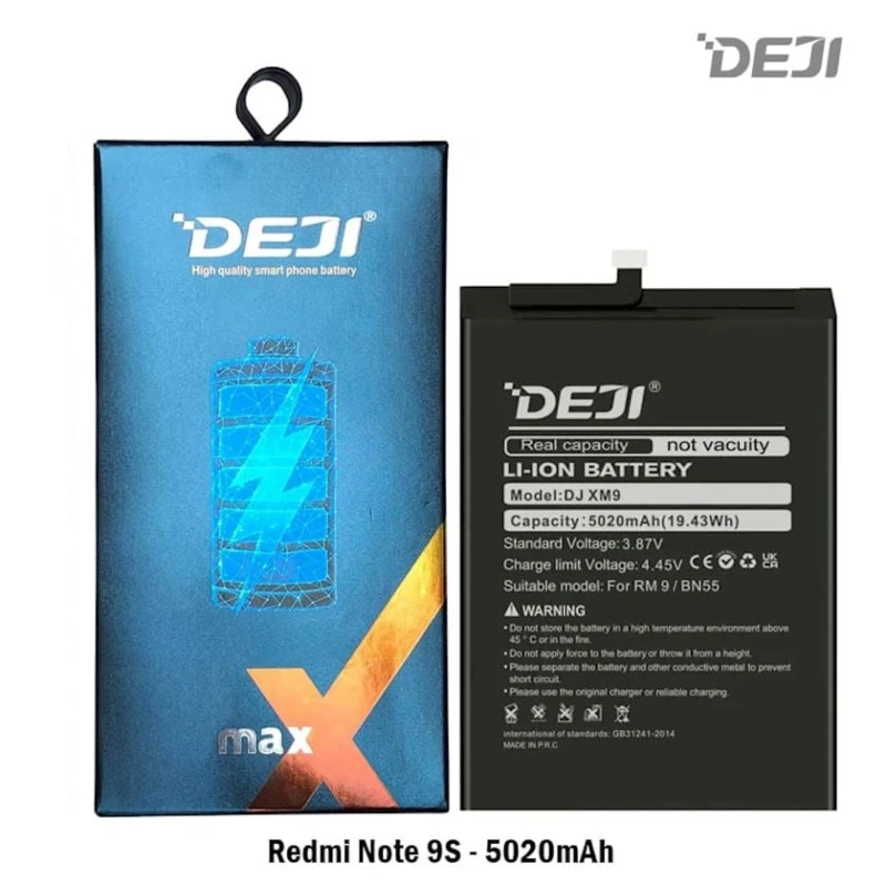 Аккумулятор Deji DJ XM9 для Xiaomi Redmi Note 9s, 5020 mAh (DJIBN55) Аккумулятор Deji DJ XM9 для Xiaomi Redmi Note 9s, 5020 mAh (DJIBN55)