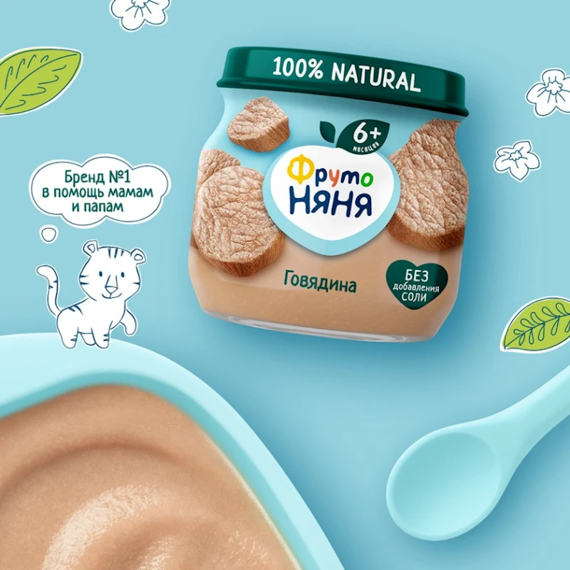 Мясное пюре ФрутоНяня Говядина, 80 г Мясное пюре ФрутоНяня Говядина, 80 г