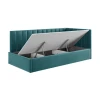 Односпальная кровать Art_tek_yataq (100) 62, ламинат/текстиль, бирюзовая, 200x85x100 см
