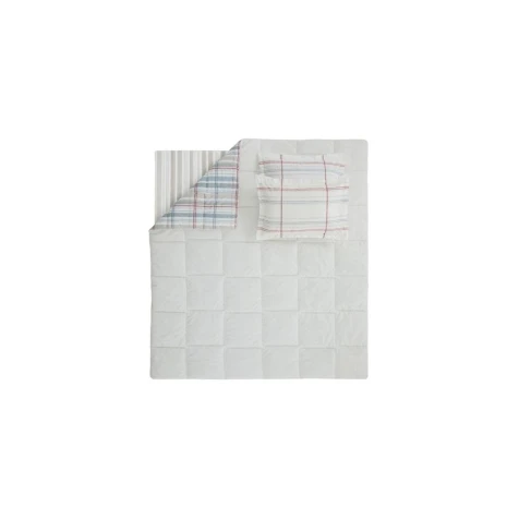 Комплект постельного белья Yataş Liam Triola, одеяло 195x215 см, простыня 160x200 см, наволочки 50x70 см 2 шт, двуспальный, хлопок/полиэстер, Beyaz