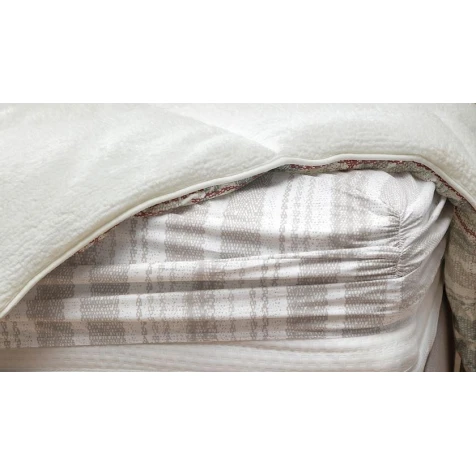 Комплект постельного белья Yataş Liam Triola, одеяло 195x215 см, простыня 160x200 см, наволочки 50x70 см 2 шт, двуспальный, хлопок/полиэстер, Beyaz