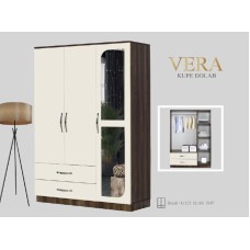 Şkaf Vera, krem, laminat, 135x180x47 sm, yerli istehsal