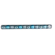 Şam ağacı oyuncaqları dəsti 5237_YCMS-18, mavi/ağ, 6 sm, 12 əd