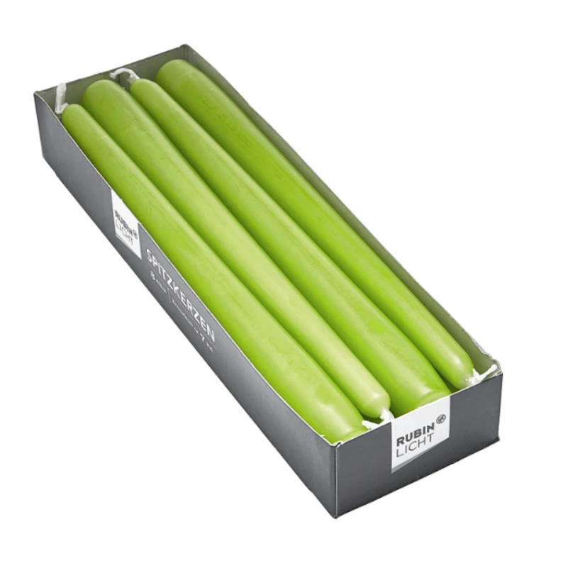 Набор свечей Rubin Licht Pointed candles, 8 шт, зеленый