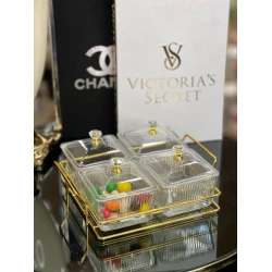 Набор nh_15avz, акрил, прозрачный/золотистый, 20х20 см, 4 шт