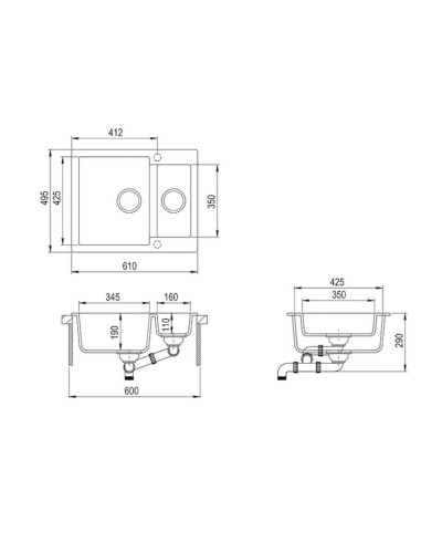 Mətbəx çanağı Aquasanita SQC 150-202