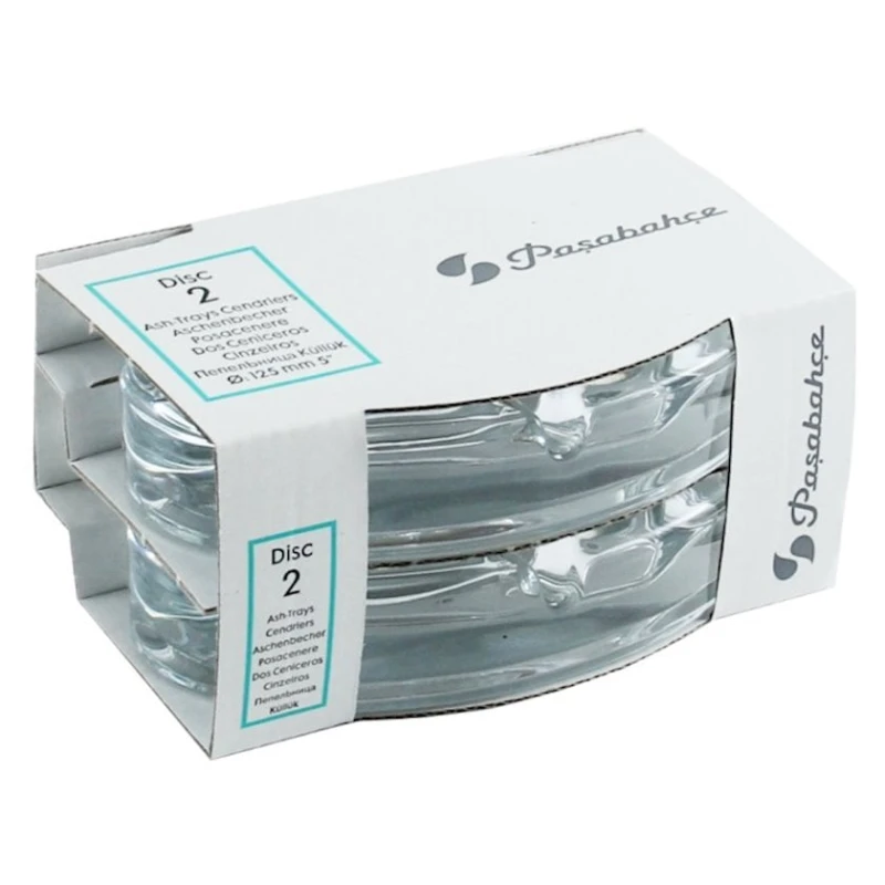 Овальный набор пепельниц Paşabahçe, 2 шт, 125 мм, прозрачный, стекло Овальный набор пепельниц Paşabahçe, 2 шт, 125 мм, прозрачный, стекло