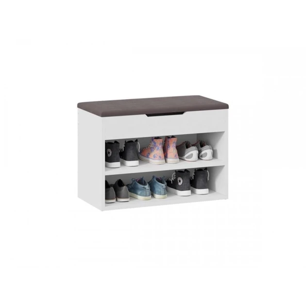 Ayaqqabı üçün tumba Art Mebel 2, laminat, ağ, 45x50x30 sm