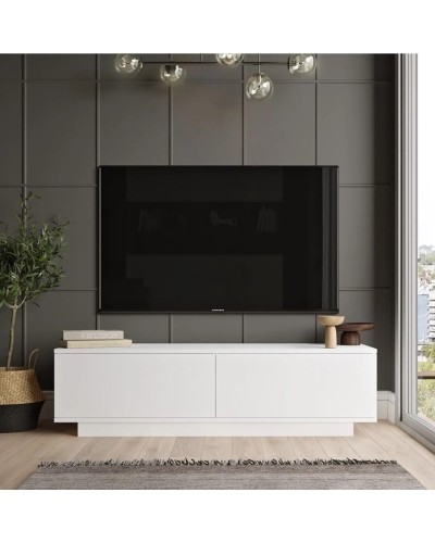 Tv üçün tumba Ev Plus 12115700, 160x35x38 sm, LDSP, ağ
