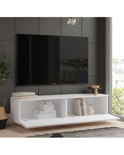 Tv üçün tumba Ev Plus 12115700, 160x35x38 sm, LDSP, ağ