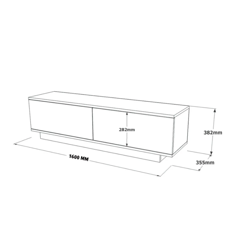 Тумба под ТВ Ev Plus 12115700, 160x35x38 см, ЛДСП, белая Тумба под ТВ Ev Plus 12115700, 160x35x38 см, ЛДСП, белая