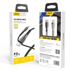 Kabel Aspor A110L Type-C - Lightning PD27W 2m Black