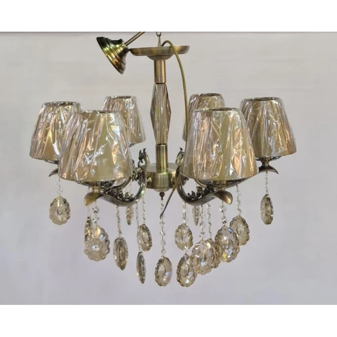 Люстра подвесная Şəms Aydınlatma 85049-6, 6 рожков, E14, античная бронза/стеклянная хрусталь Люстра подвесная Şəms Aydınlatma 85049-6, 6 рожков, E14, античная бронза/стеклянная хрусталь
