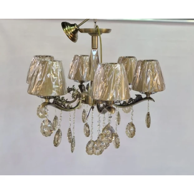 Люстра подвесная Şəms Aydınlatma 85049-6, 6 рожков, E14, античная бронза/стеклянная хрусталь Люстра подвесная Şəms Aydınlatma 85049-6, 6 рожков, E14, античная бронза/стеклянная хрусталь