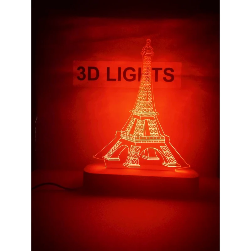 3D-gecə lampası teq01, 20x14 sm, qırmızı