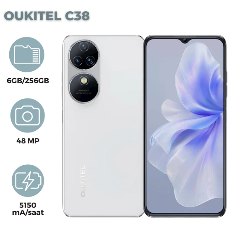 Смартфон Oukitel C38 6GB/256GB White (6931940742924)