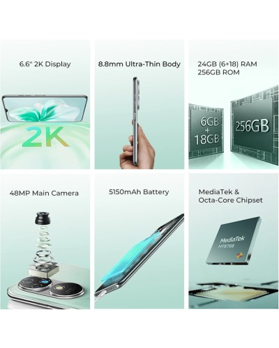 Smartfon Oukitel C38 6GB/256GB White (6931940742924)