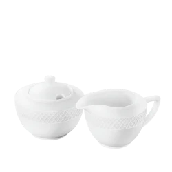 Набор сахарница и молочник Wilmax WL‑880112/2C, 2 шт, 340 мл, 280 мл, фарфор, белый