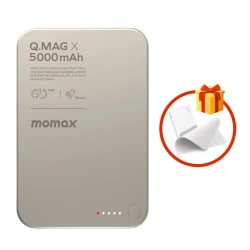Внешний аккумулятор Momax Q.Mag X Magnetic 5000mAh - Gen 2 Polishing Cloth в подарок