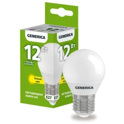 Светодиодная лампа Generica G45 E27 12W 3000K