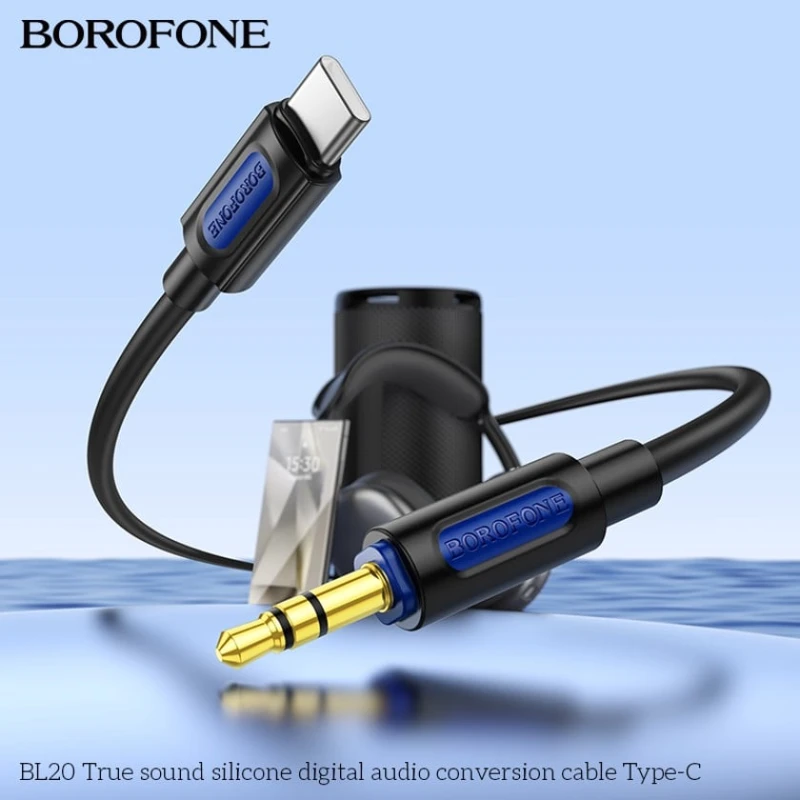 Кабель Borofone BL20 AUX to Type-C черный Кабель Borofone BL20 AUX to Type-C черный