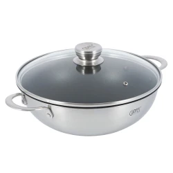 Вок Gipfel Fusion 52190, 32 см, нержавеющая сталь, серебристый