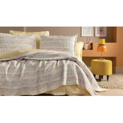 Набор с наволочками Yataş Akoni, покрывало 160x240 см, наволочка 50x70 см, полутораспальный, полиэстер, Pembe