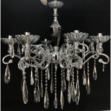 Asma çılçıraq Şəms Aydınlatma 85101, 8 x E14, kül rəngli kristallar, diametr 60-70 sm, hündürlük 60-80 sm