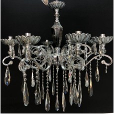 Asma çılçıraq Şəms Aydınlatma 85101, 8 x E14, kül rəngli kristallar, diametr 60-70 sm, hündürlük 60-80 sm