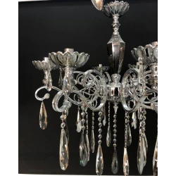 Asma çılçıraq Şəms Aydınlatma 85101, 8 x E14, kül rəngli kristallar, diametr 60-70 sm, hündürlük 60-80 sm