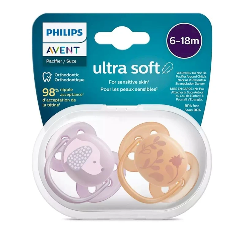 Набор пустышек Philips AVENT Ultra Soft SCF091/18, 6-18 мес, силикон