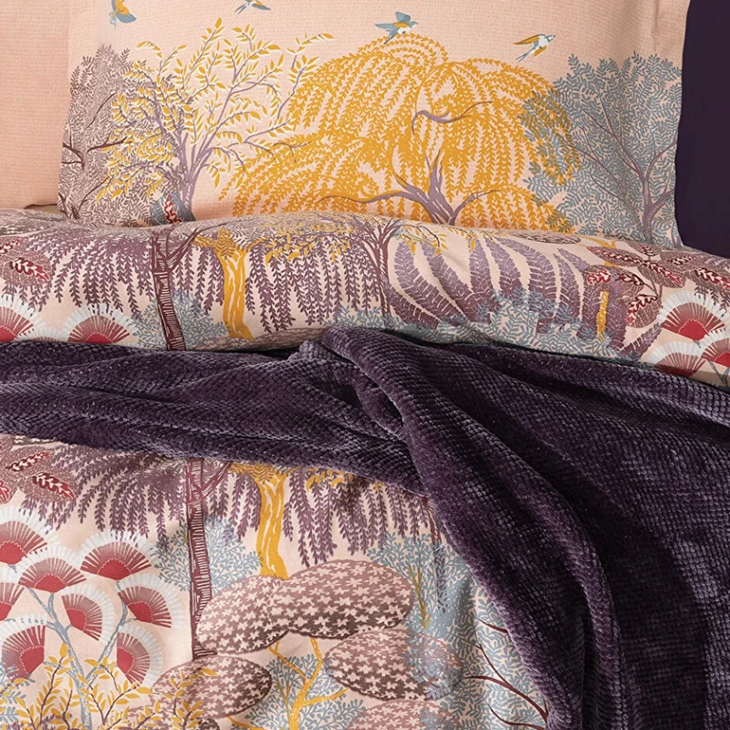 Комплект постельного белья Yataş Inell, покрывало 200x220 см, пододеяльник 200x220 см, простыня 240x260 см, 2 наволочки 50x70 см, хлопок, двуспальный