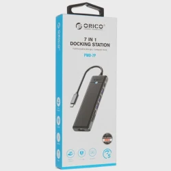 Док-станция ORICO PWD-7P-BK-EP 7-in-1 3xUSB 3.0, PD 100 W, HDMI, 4K/30Hz, SD/TF, Черный Док-станция ORICO PWD-7P-BK-EP 7-in-1 3xUSB 3.0, PD 100 W, HDMI, 4K/30Hz, SD/TF, Черный