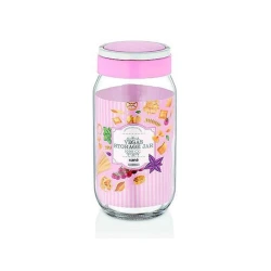 Банка для хранения Hane HN-1358 1000 мл, стекло/пластик, с крышкой, в ассортименте