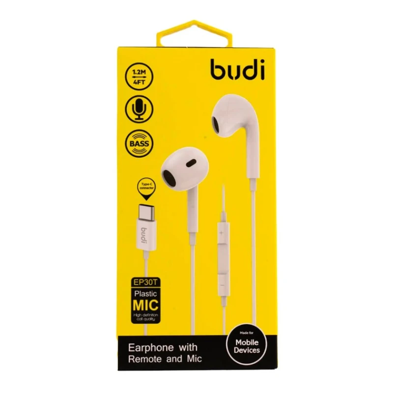 Проводные наушники Budi EP30TW White Проводные наушники Budi EP30TW White