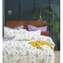 Комплект постельного белья MiraNova SF-746, пододеяльник 200x220 см, простыня 250x250 см, наволочка 50x70 см, двуспальный, хлопок, фиолетовый/белый