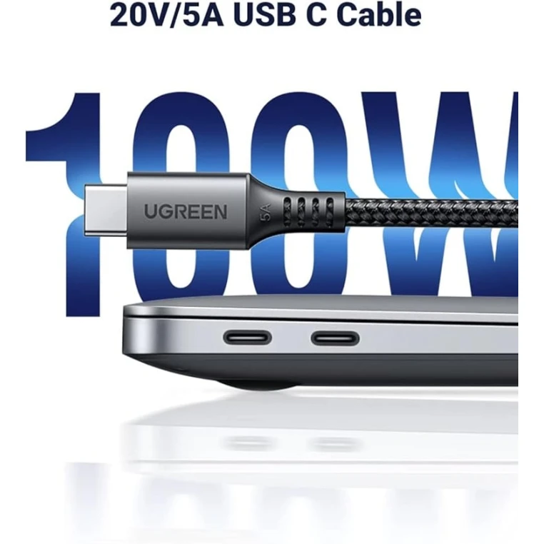 Кабель USB Ugreen US555 USB-C to USB-C, 2 м, серый - 90818 Кабель USB Ugreen US555 USB-C to USB-C, 2 м, серый - 90818