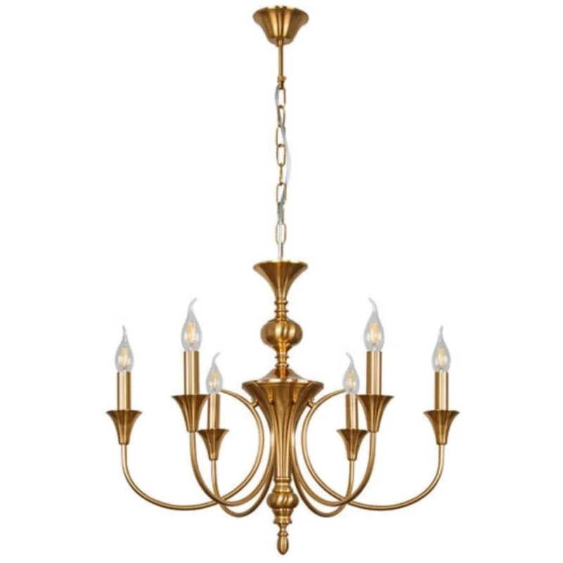 Asma çilçıraq Şəms Aydınlatma 85025-8, 6xE14, antik qızılı, metal, 55x70 sm - 8133-6 AB