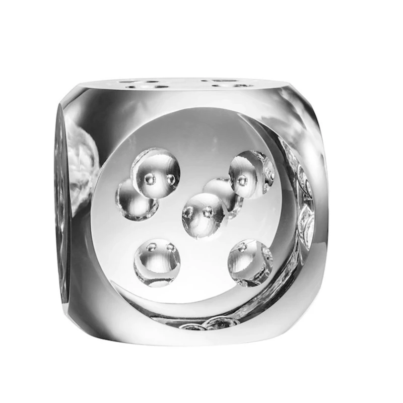 Masaüstü dekor Eichholtz Dice Tradizone, 2 əd, 11x11x11 sm, büllur, şəffaf