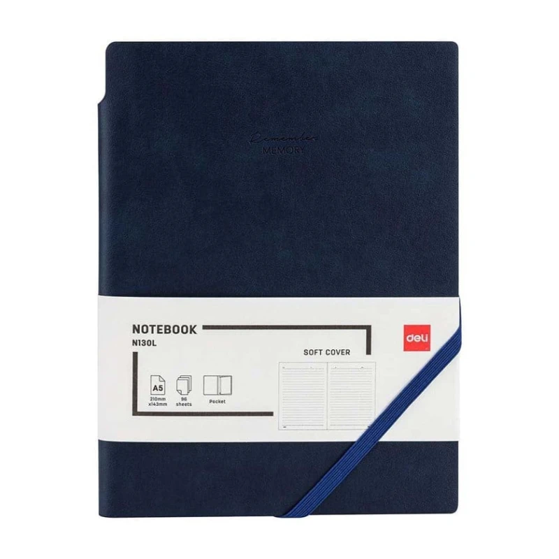 Блокнот Deli, A5, 96 листов, синий Блокнот Deli, A5, 96 листов, синий