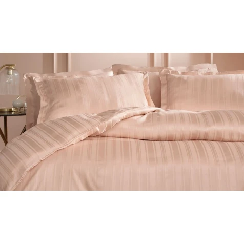 Комплект постельного белья Yataş Shelly, пододеяльник 240x220 см, простыня 280x240 см, наволочка 50х70 см (2 шт), двуспальный, бамбук/хлопок, розовый