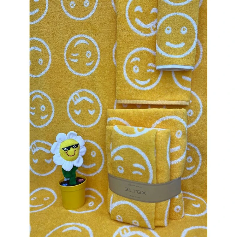 Набор полотенец детские Giltex Smile, хлопок, 70x130/50x90/50x30 см, оранжевый, 3 шт Набор полотенец детские Giltex Smile, хлопок, 70x130/50x90/50x30 см, оранжевый, 3 шт