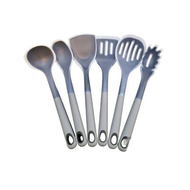 Набор поварских лопаток Sarina 5360, силикон, синий/серый, 6 предметов