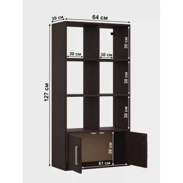Стеллаж 3563_M3Au24StellajSotiBigVen, 64x29x127 см Стеллаж 3563_M3Au24StellajSotiBigVen, 64x29x127 см