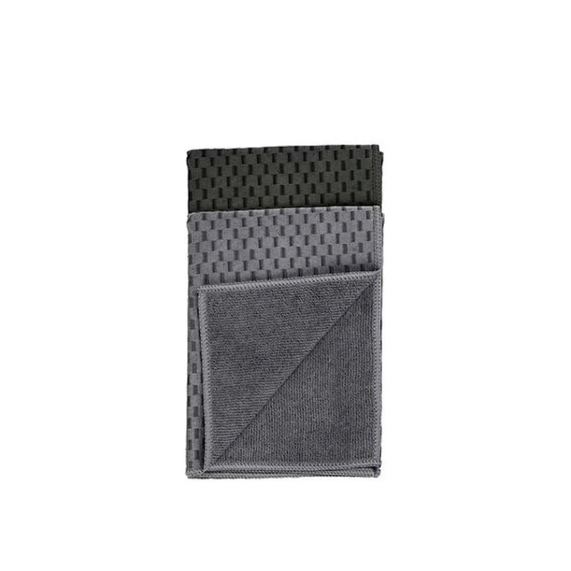 Mətbəx dəsmal dəsti Wenko Miko Microfiber, 40x60 sm, polyester/poliamid, 2 əd, qara/boz