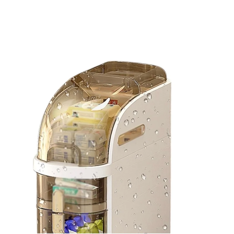 Органайзер для косметики Smil 1466, пластик, белый/золотистый