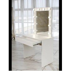 Makiyaj masası Art Mebel 75, laminat, ağ, 156x80x45 sm