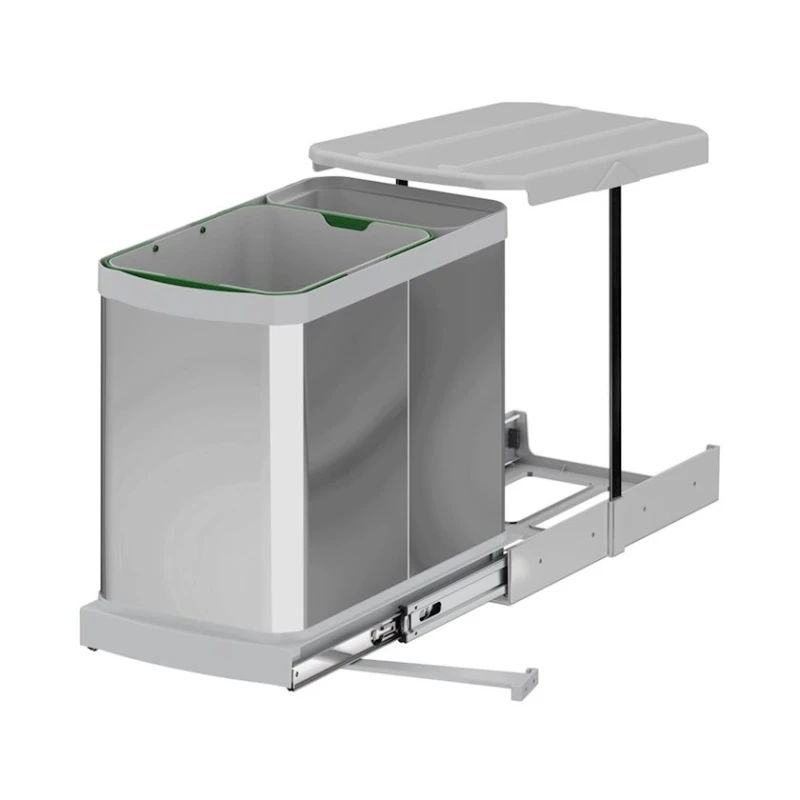 Мусорный бак Starax с телескопической направляющей из нержавеющей стали, 16 л (8699415526971) Мусорный бак Starax с телескопической направляющей из нержавеющей стали, 16 л (8699415526971)