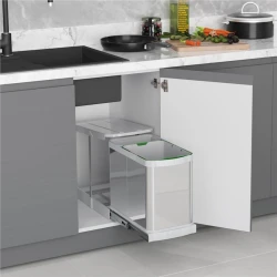 Мусорный бак Starax с телескопической направляющей из нержавеющей стали, 16 л (8699415526971) Мусорный бак Starax с телескопической направляющей из нержавеющей стали, 16 л (8699415526971)